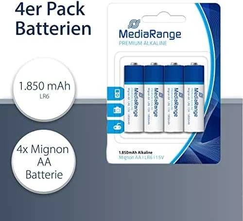 MediaRange AA Alkaline baterijos, 4 vnt. pakuotė