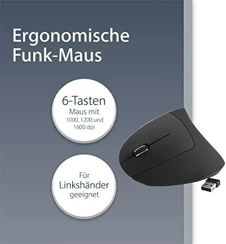 Pelė MediaRange Optinė pelė su USB jungtimi belaidė 6-BUTTON/LEFT Juodas MROS233 MEDIARANGE