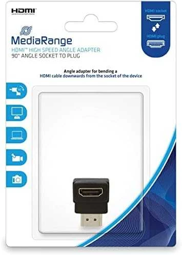 MediaRange 90 laipsnių kampinis HDMI adapteris pakuotėje