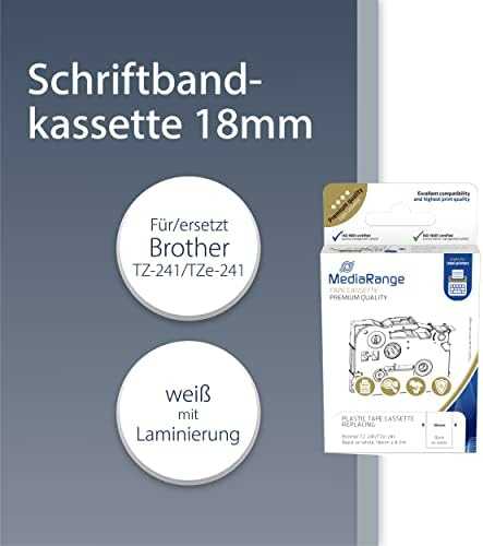 MediaRange MediaRange Schriftbandka. Brother TZ-241/Tze-241 18mm, 8m sw