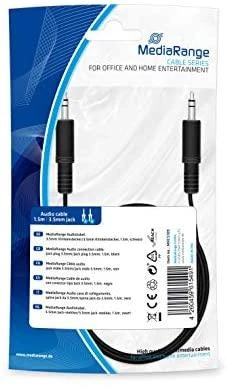 Kabelis MediaRange Jack 3.5mm - Jack 3.5mm 1.5m juoda (MRCS189)