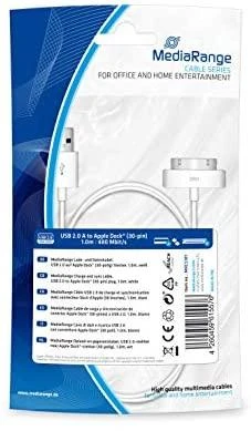 Kabelis USB MediaRange USB-A - Lightning 1 m Baltas (MRCS181)