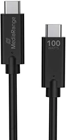 Kabelis USB MediaRange USB-C - USB-C 1.2 m Juodas (MRCS214)