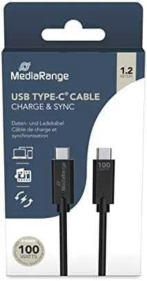Kabelis USB MediaRange USB-C - USB-C 1.2 m Juodas (MRCS214)