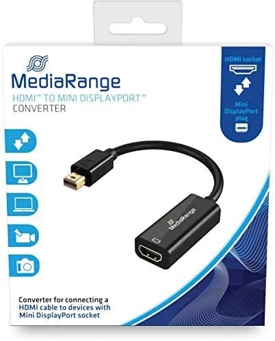 Adapteris AV MediaRange MediaRange HDMI Buchse/Mini DP Stecker 10 Gbit/s 15cm schwar