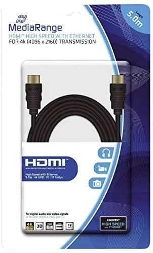 Kabelis MediaRange HDMI - HDMI 5m juoda (MRC158)