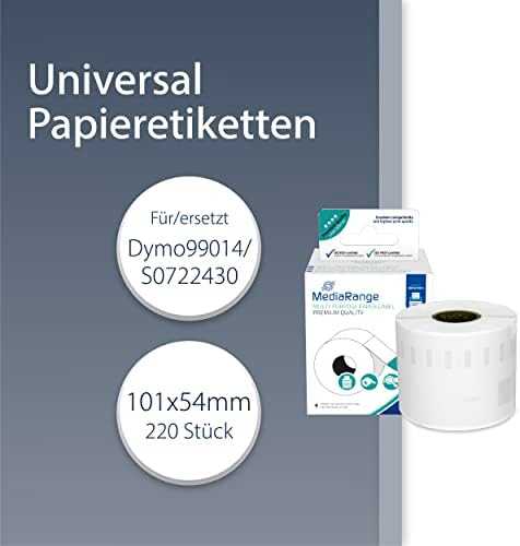 MediaRange Papieretiketten komp. Dymo 54x101mm 220 Stk.sw/ws