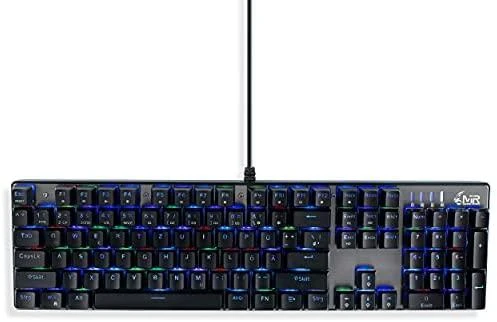 MediaRange MRGS101 klaviatūra Gaming USB QWERTZ Niemiecki Juodas, Sidabrinė
