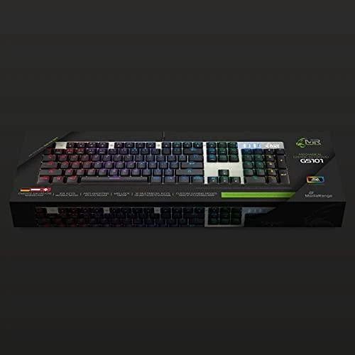 MediaRange MRGS101 klaviatūra Gaming USB QWERTZ Niemiecki Juodas, Sidabrinė