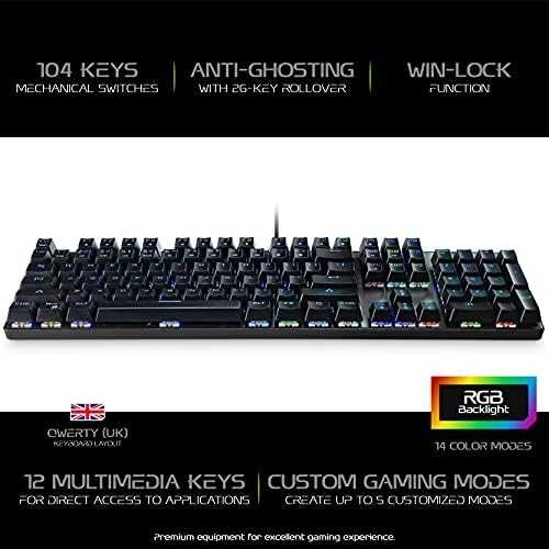 MediaRange Gaming-Klaviatūra 104-Tasten 14 Farbmodi QWERTY(UK)