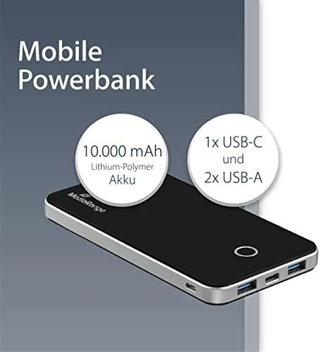 Powerbank MediaRange 10000mAh Juodai-sidabrinė