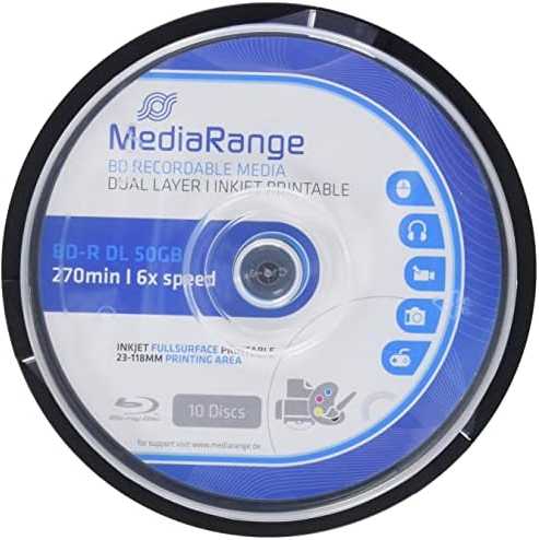 MediaRange BD-R DL 50 GB 6x 10 vnt (MR509)