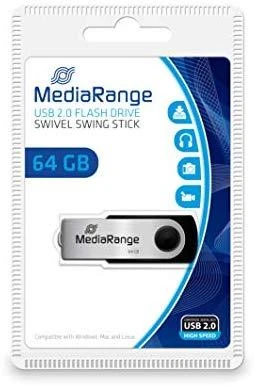 STICK 64GB USB2.0 MEDIARANGE Juodas