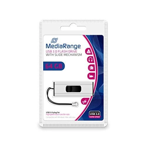 STICK 64GB MEDIARANGE MR917 3.2 Gen 1 Juodas/Sidabrinė