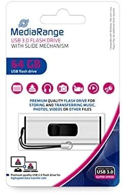STICK 64GB MEDIARANGE MR917 3.2 Gen 1 Juodas/Sidabrinė