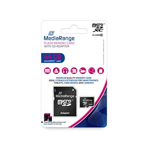 Atminties kortelė MediaRange SD MicroSD Card 64GB SD CL.10 inkl. Adapteris