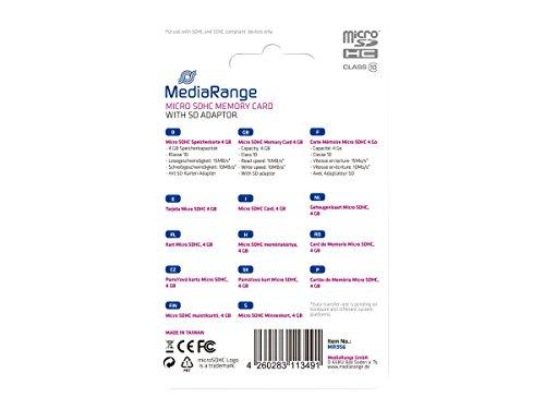 Kortelė MediaRange MR956 Micro SDHC 4 GB klasė 10 UHL- (MR956)
