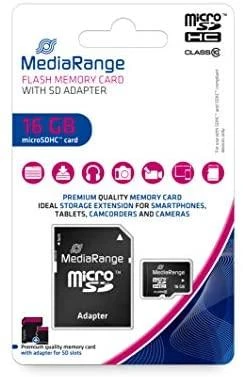 MediaRange 16GB micro SDHC kortelė su adapteriu