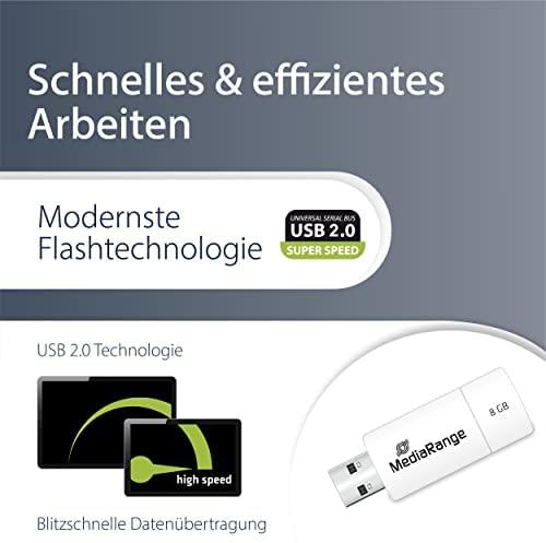 Mėlyna MediaRange Color Edition 8 GB, USB-Stick - baltas/mėlynas, USB-A 2.0