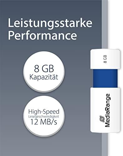 Mėlyna MediaRange Color Edition 8 GB, USB-Stick - baltas/mėlynas, USB-A 2.0