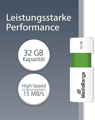 MediaRange Color Edition 32 GB, USB-Stick - baltas/žalias, USB-A 2.0