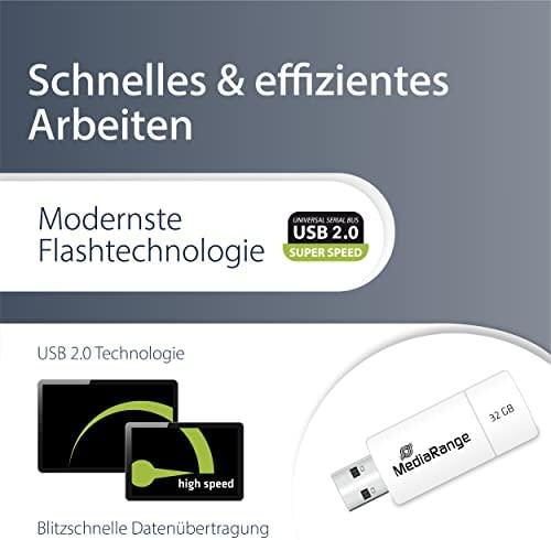 MediaRange Color Edition 32 GB, USB-Stick - baltas/žalias, USB-A 2.0