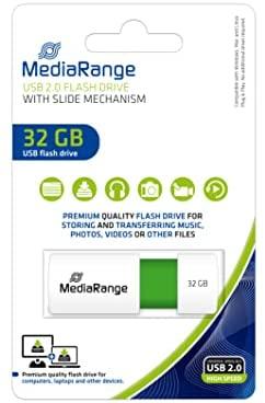 MediaRange Color Edition 32 GB, USB-Stick - baltas/žalias, USB-A 2.0