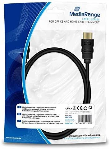 Kabelis MediaRange HDMI - HDMI 1.5m juoda (MRCS139)