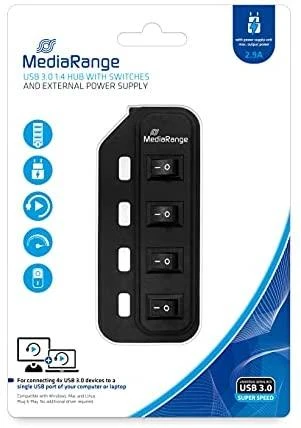 HUB USB MediaRange 4x USB-A 3.0 (MRCS505)