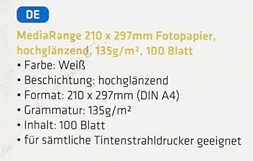 MediaRange A4 Spausdintuvo fotopopierius (MRINK107)