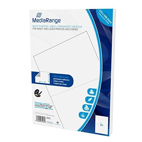 MediaRange Baltos etiketės 210x148,5 mm 100 vnt (MRINK141)