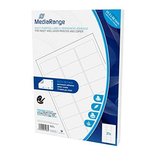 MediaRange Etykiety balta 63,5x38,1mm 1050 vnt (MRINK148)