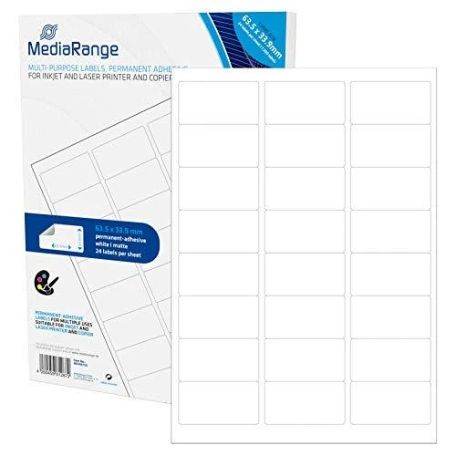 MediaRange Etykiety balta 63,5x33,9mm 1200 vnt (MRINK150)