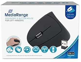 Pelė MediaRange Optinė pelė su USB jungtimi belaidė 6-BUTTON/LEFT Juodas MROS233 MEDIARANGE