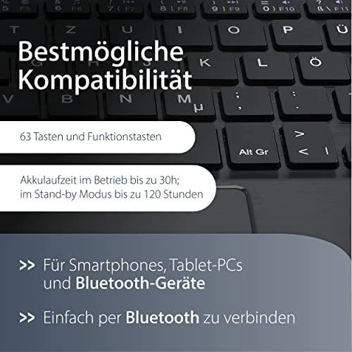 MediaRange Belaidė klaviatūra 64 Tasten Touchpad DE juodas