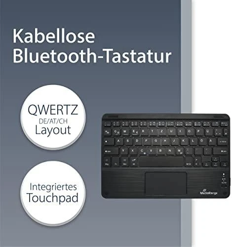 MediaRange Belaidė klaviatūra 64 Tasten Touchpad DE juodas