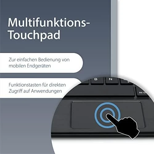 MediaRange Belaidė klaviatūra 64 Tasten Touchpad DE juodas