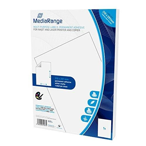 MediaRange Etykiety balta 210x297mm 50 vnt (MRINK140)