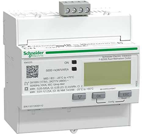 Schneider Electric Energiezähler, 3-phasig, 5A, erweiterte Messfunktion, Modbus, 1E/1A, MID konfo Schneider Electric