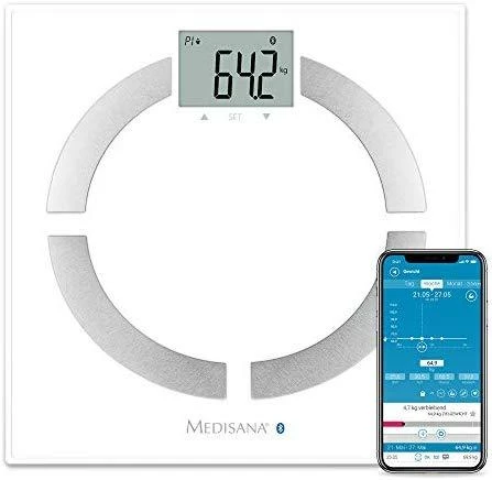 Medisana BS 444 kūno analizės svarstyklės, nerūdijančio plieno, Bluetooth | Medisana | BS 444 | Automatinis išjungimas | Kūno riebalų analizė | Kūno masės indekso (KMI) matavimas | Kūno vandens procentas | Kaulų masės analizė | Maksimalus svoris (keliamoji galia) 180 kg | Atminties funkcija | Keli vartotojai | Kūno skalė