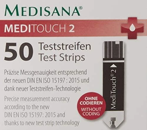 Testų juostelės Medisana MediTouch 2 gliukomačiui 79038 50vnt