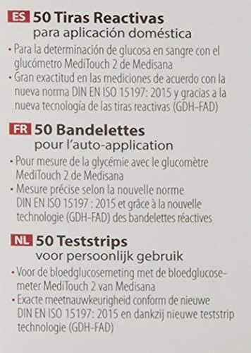 Testų juostelės Medisana MediTouch 2 gliukomačiui 79038 50vnt