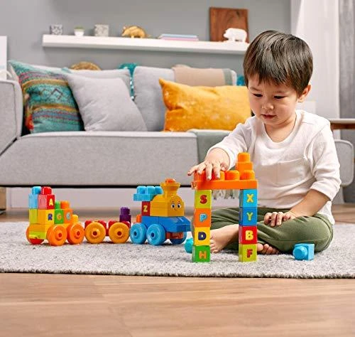 Rinkinys MEGA BLOKS ,,Grojantis traukinys" (50 det.)