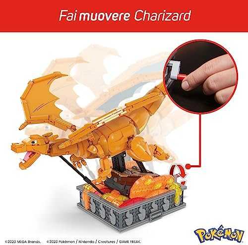 Mattel Mega Pokemon Mechaninis Charizard su judesys