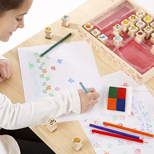 Melissa & Doug Rinkinys Mediniai antspaudai + Kreidelės Antspaudai 26 dizaino MelissaDoug rašalai