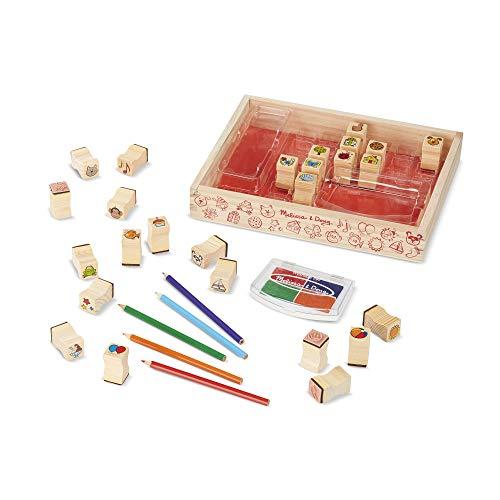 Melissa & Doug Rinkinys Mediniai antspaudai + Kreidelės Antspaudai 26 dizaino MelissaDoug rašalai