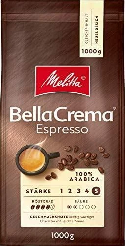 MELITTA BellaCrema Espresso 1kg. Kavos pupelės