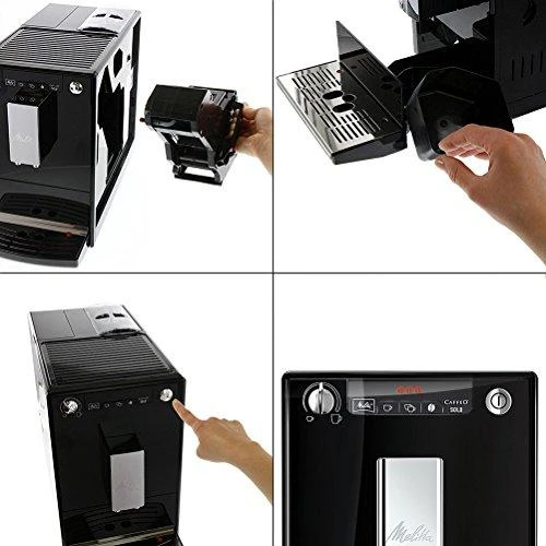 MELITTA automatinis kavos aparatas E950-101 solo, juoda-sidabro spalva