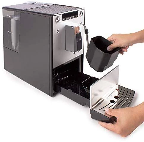 Kavos aparatas Melitta E953-102 Solo&Milk sidabro