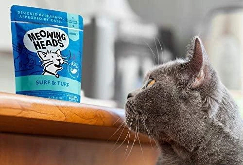 MEOWING HEADS Supurr Surf/Turf konservai katėms (žuvis/vištiena/jautiena) 100g 10vnt